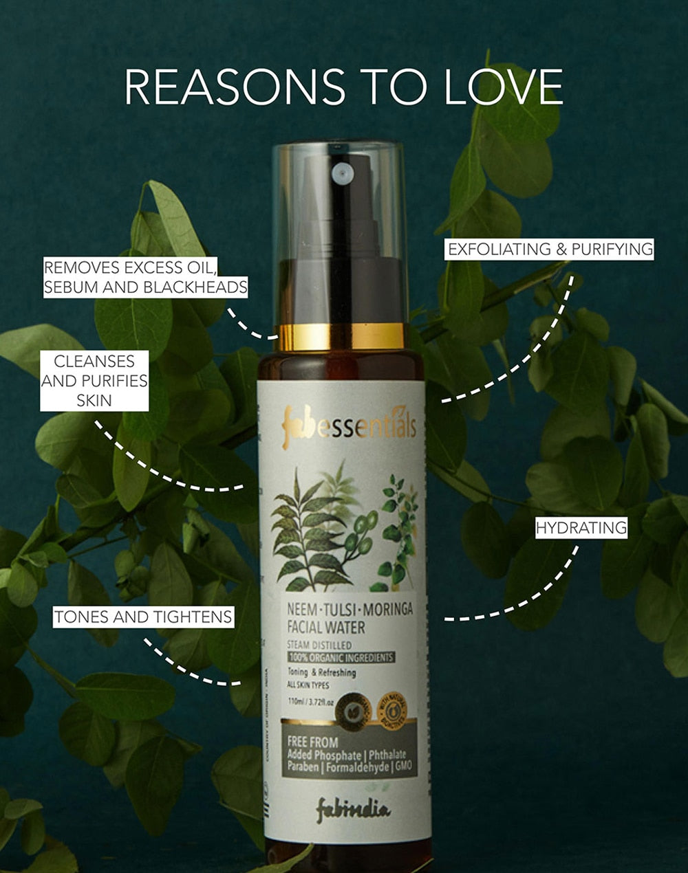 Neem Tulsi Moringa Facial Water - 110 ml