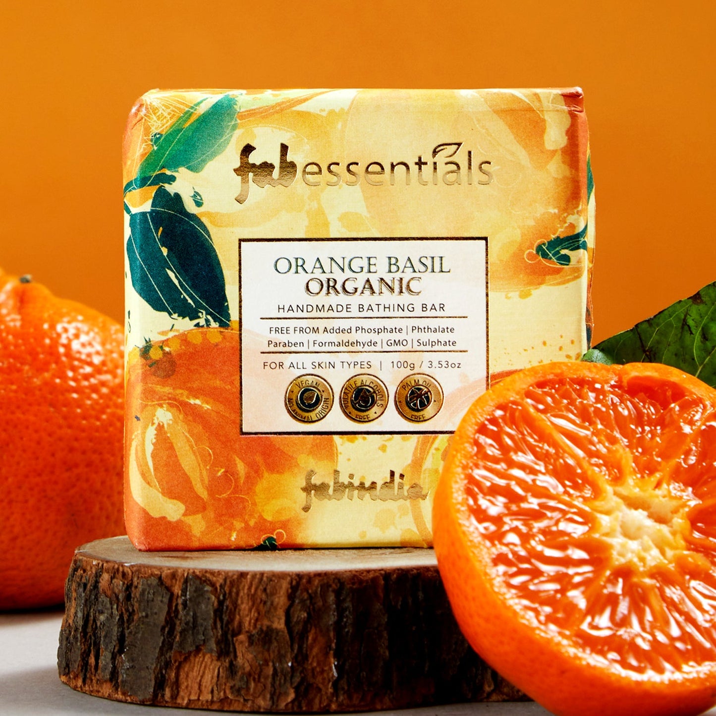 Orange Basil Organic Handmade Bathing Bar - 100 gm