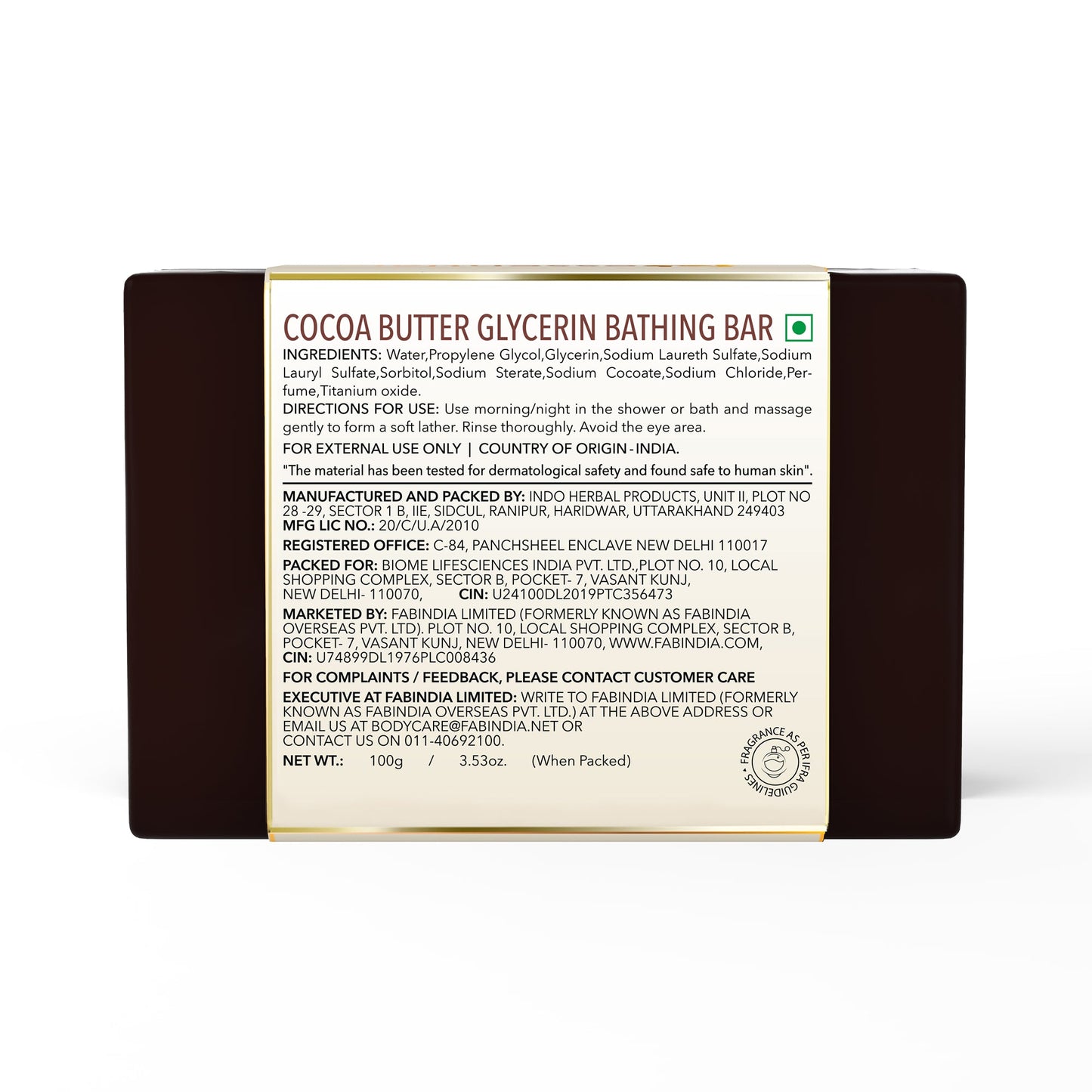 Cocoa Butter Glycerin Bathing Bar- 100 gm