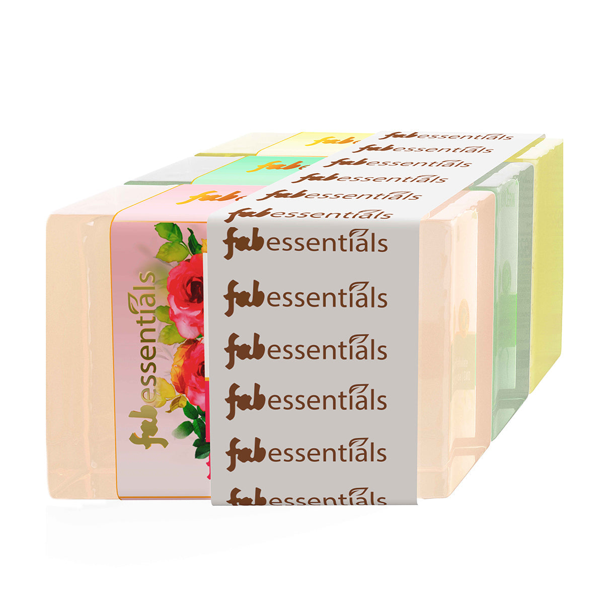 Assorted Glycerin Bathing Bars with Wild Rose, Mint & Lemongrass - 100 gm X 3