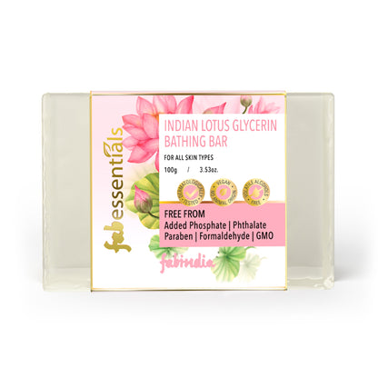 Indian Lotus Glycerin Bathing Bar - 100 gm